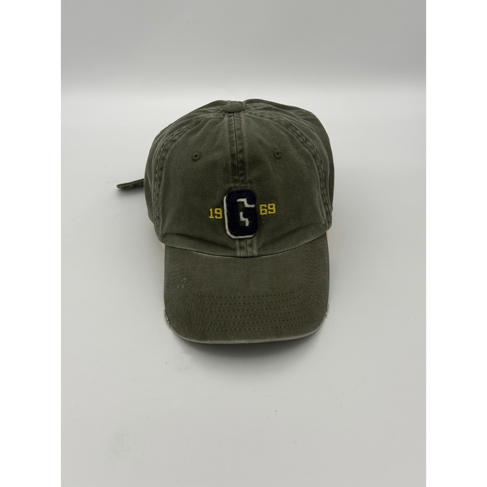 VINTAGE GAP Hat Cap Adult M/L Olive Green Strap Back 100% Cotton G Logo Y2K